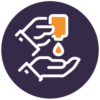 Sanitize frequently when traveling at the Des Moines International Airport Hands using sanitizer icon